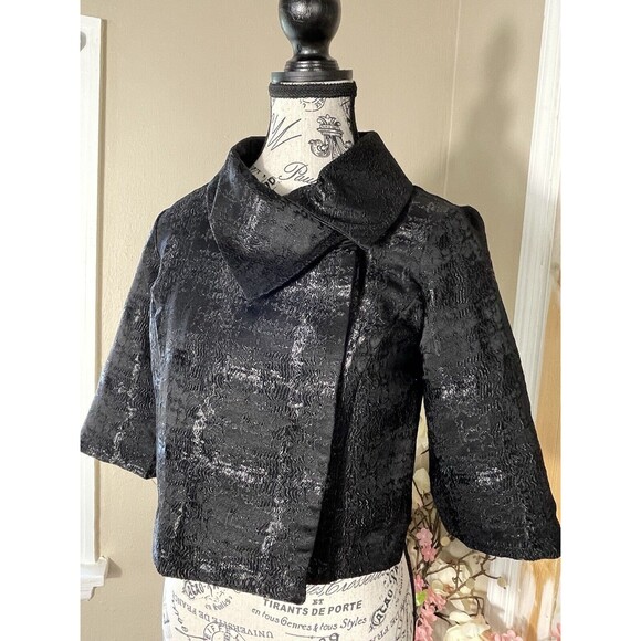 Mossimo Cropped Cocktail Jacket Black Womens XS Whimsigoth - Picture 3 of 12